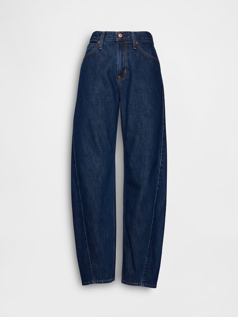 GAP High Rise Barrel Jeans Size 28 Dark Rinse 30L NWT